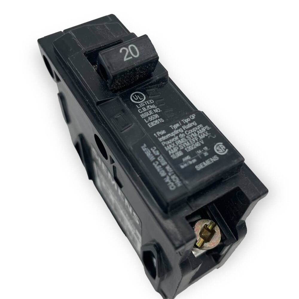 Siemens Q120 20 Amp Single Pole Circuit Breaker Type QP 120/240V Used